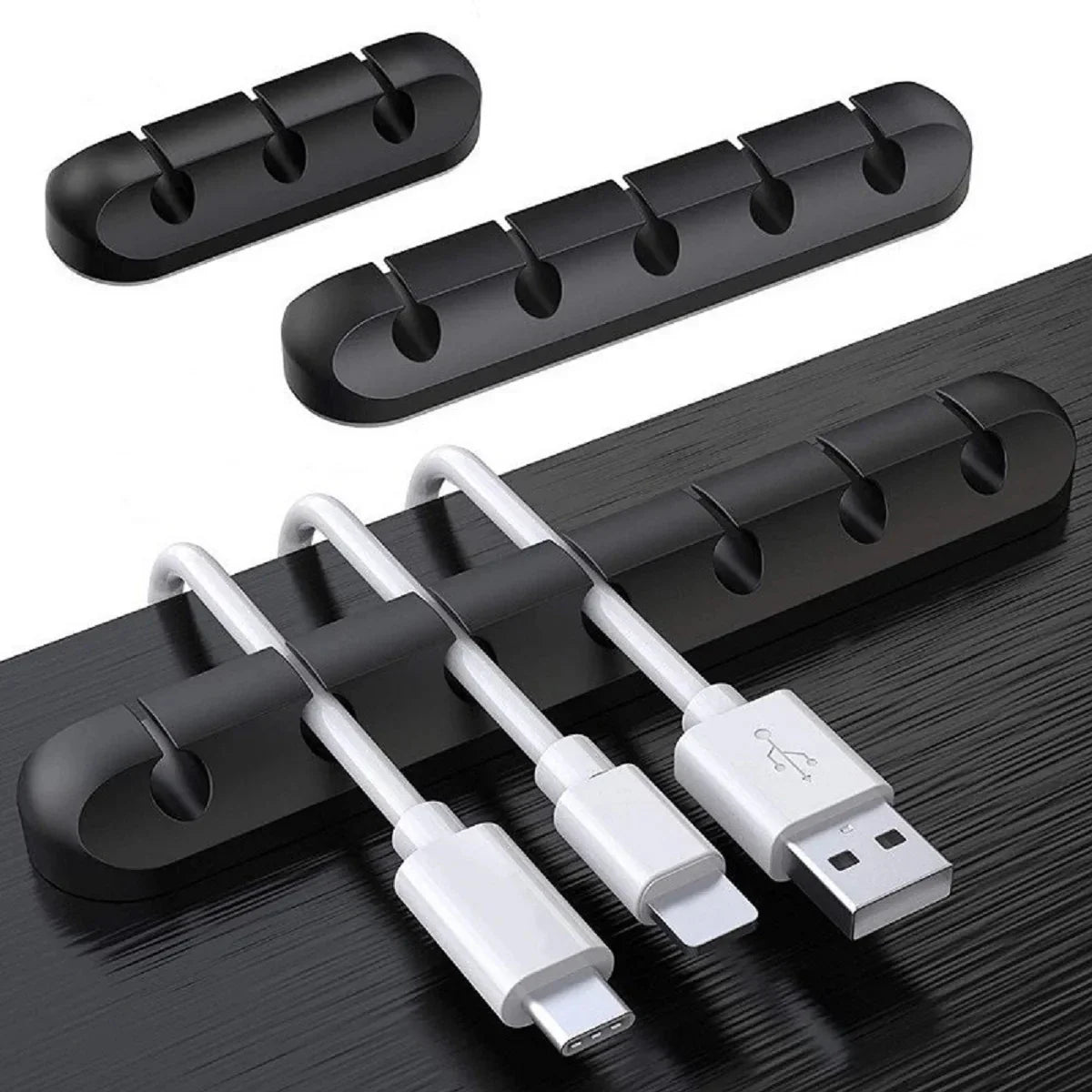 NNBILI Silicone USB Cable Organizer Cable Winder Desktop Tidy