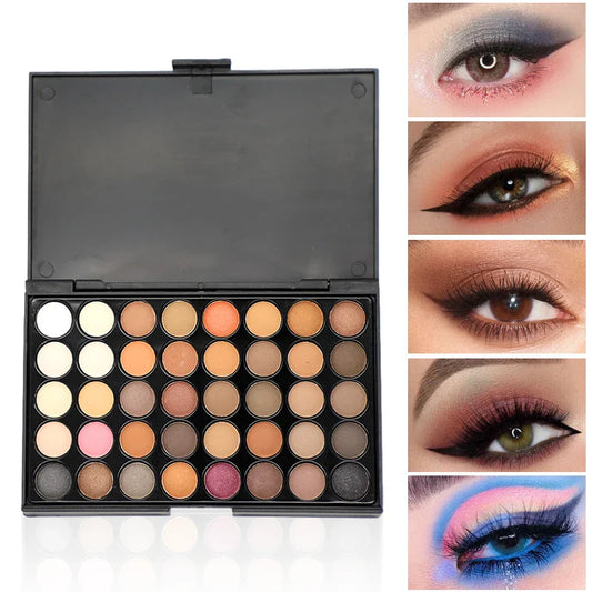 40 Color Matte Eyeshadow Palette Glitter Eye Shadow Waterproof Long