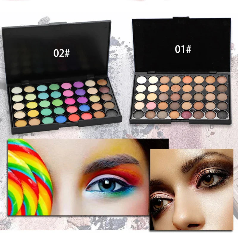 40 Color Matte Eyeshadow Palette Glitter Eye Shadow Waterproof Long