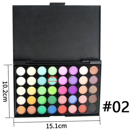 40 Color Matte Eyeshadow Palette Glitter Eye Shadow Waterproof Long