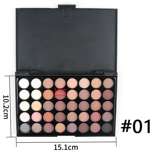 40 Color Matte Eyeshadow Palette Glitter Eye Shadow Waterproof Long