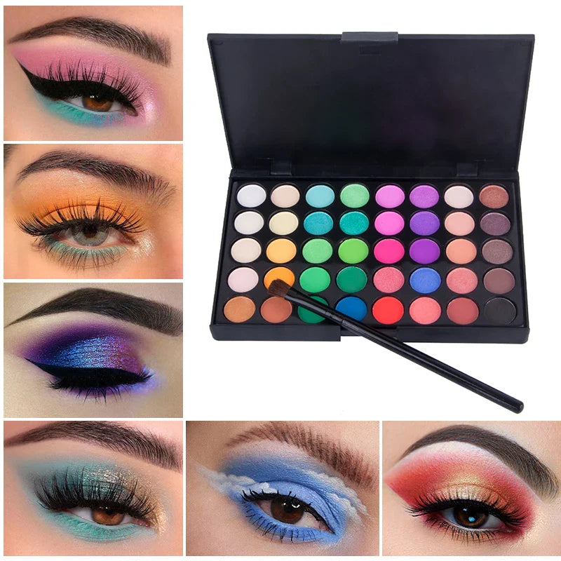 40 Color Matte Eyeshadow Palette Glitter Eye Shadow Waterproof Long